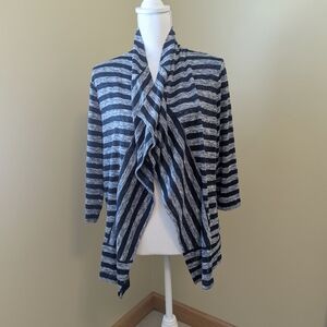 Striped Open-Front Cardigan Sweater